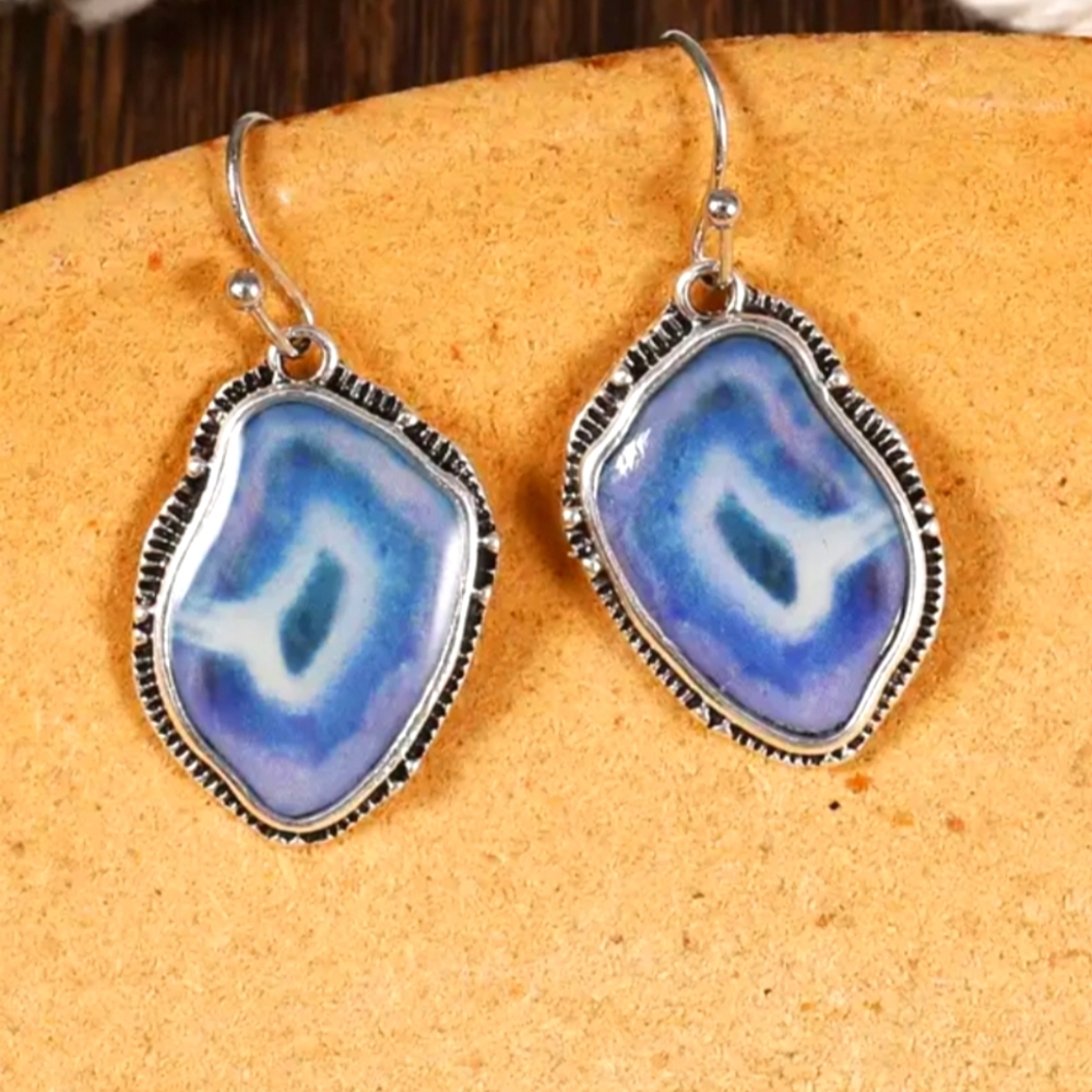 Synthetic gemstone earrings